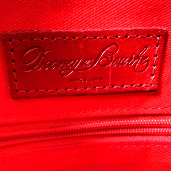 Rare Vintage Dooney & Bourke Zebra Red Trim Distressed Leather Safari Satchel - Picture 8 of 13